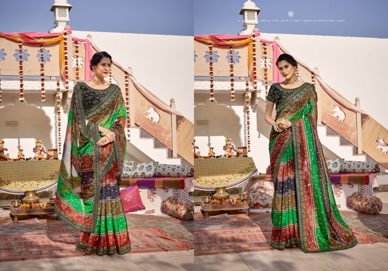 Ynf Bandhani Sequence Printed Sarees Catalog